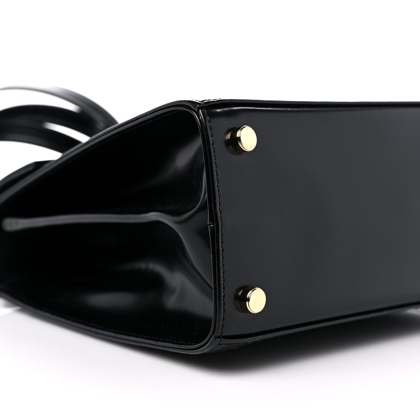 Brushed Off Calfskin Iconic Top Handle Bag Black