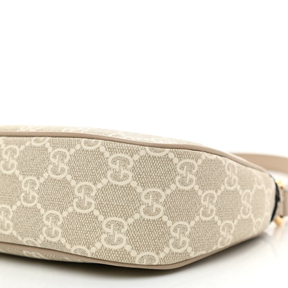 Gucci GG Supreme Monogram Textured Dollar Calfskin Small Ophidia Hobo Beige Mystic White Oatmeal 7 of 8