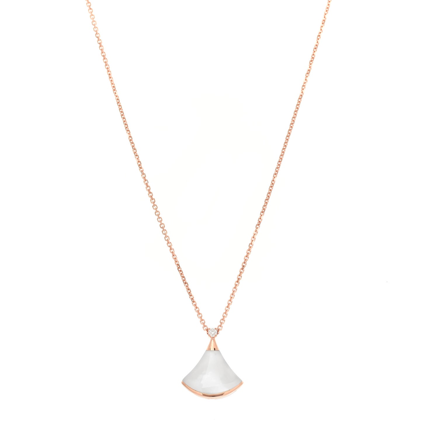18K Rose Gold Diamond Mother of Pearl Small Divas' Dream Pendant Necklace