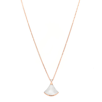 Bulgari 18K Rose Gold Diamond Mother of Pearl Small Divas' Dream Pendant Necklace 1 of 9