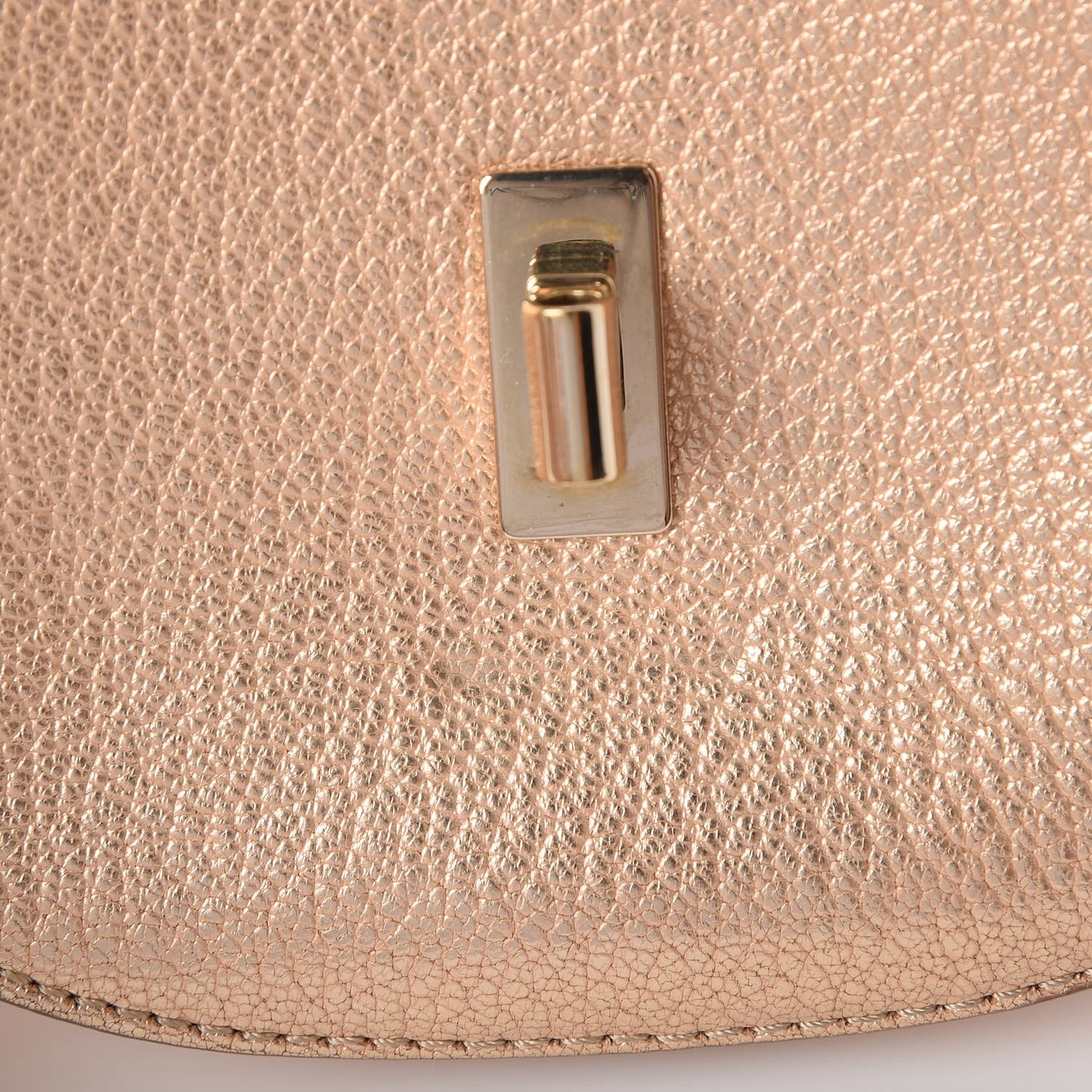Metallic Grained Goatskin Nano Drew Shoulder Bag Abstract Gold