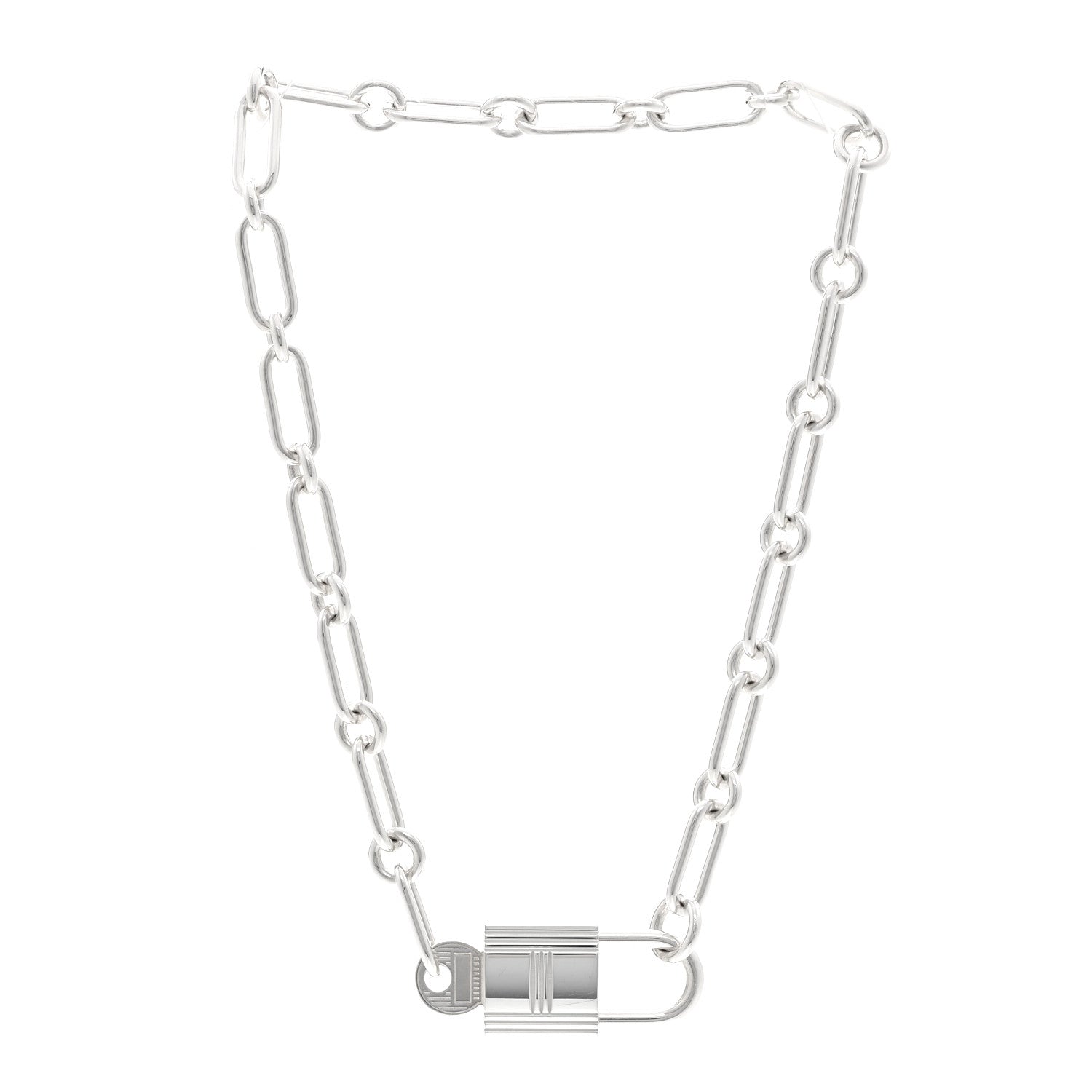 Hermes Sterling Silver Alpha Kelly Choker Necklace 3 of 5
