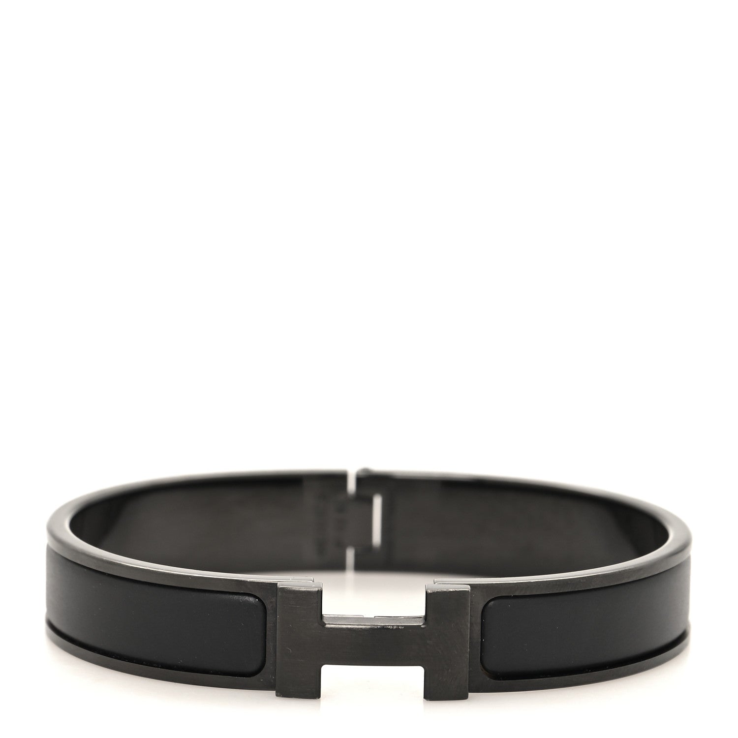 Hermes Matte Enamel Narrow Clic Clac HH Bracelet T5 So Black 1 of 4