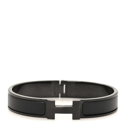 Hermes Matte Enamel Narrow Clic Clac HH Bracelet T5 So Black 1 of 4