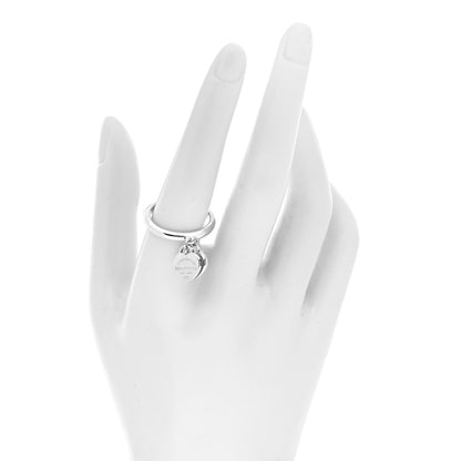 Tiffany Sterling Silver Enamel Return to Tiffany Double Heart Ring Blue 58 8.5 2 of 6