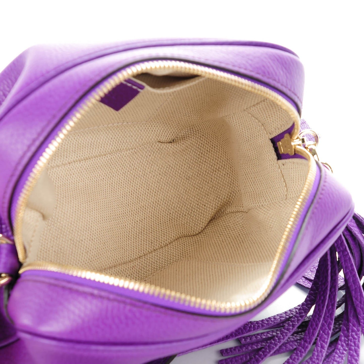 Pebbled Calfskin Small Soho Disco Bag Shine Purple