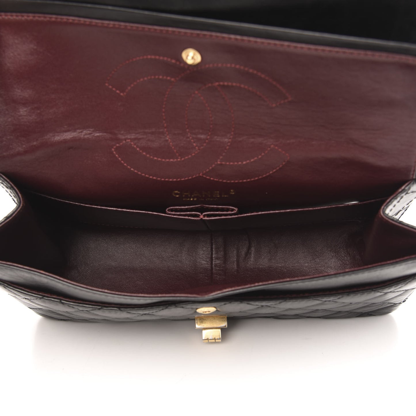 Aged Calfskin Quilted 2.55 Reissue 226 Flap Black