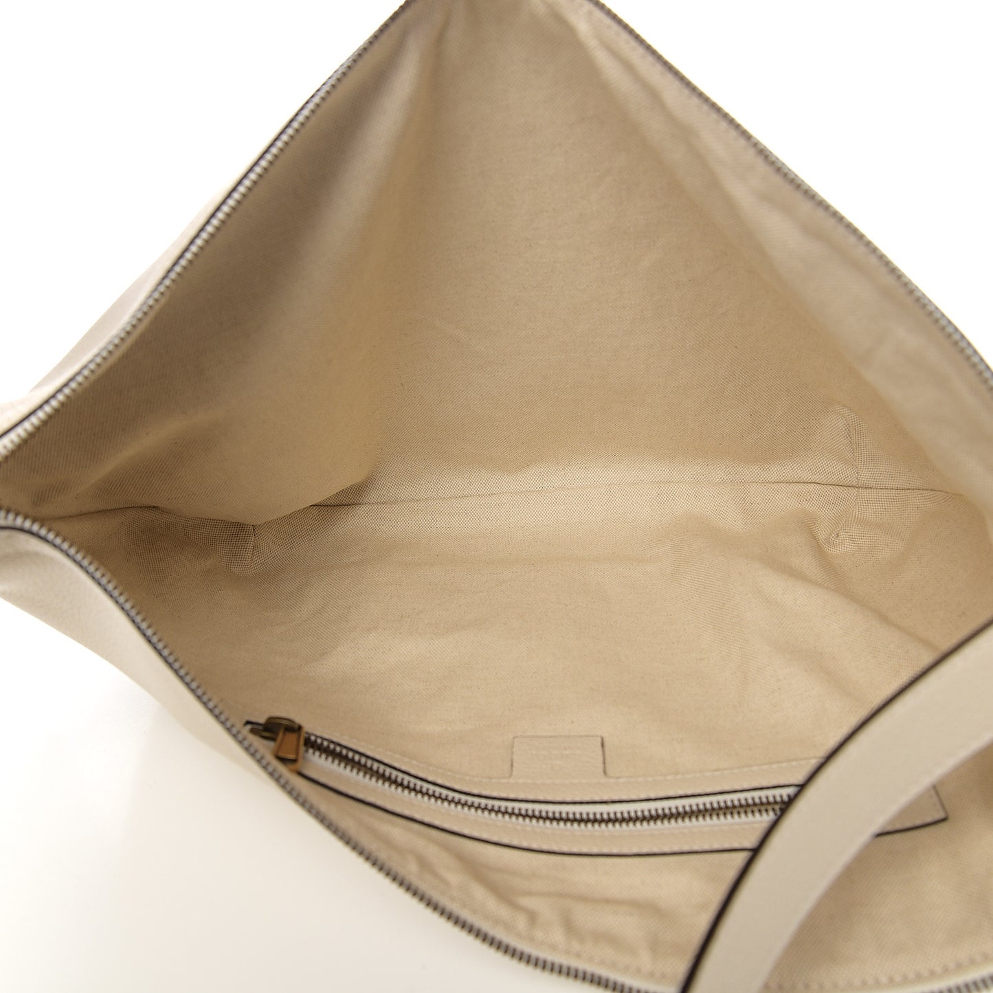 Grained Calfskin Logo Half Moon Hobo White