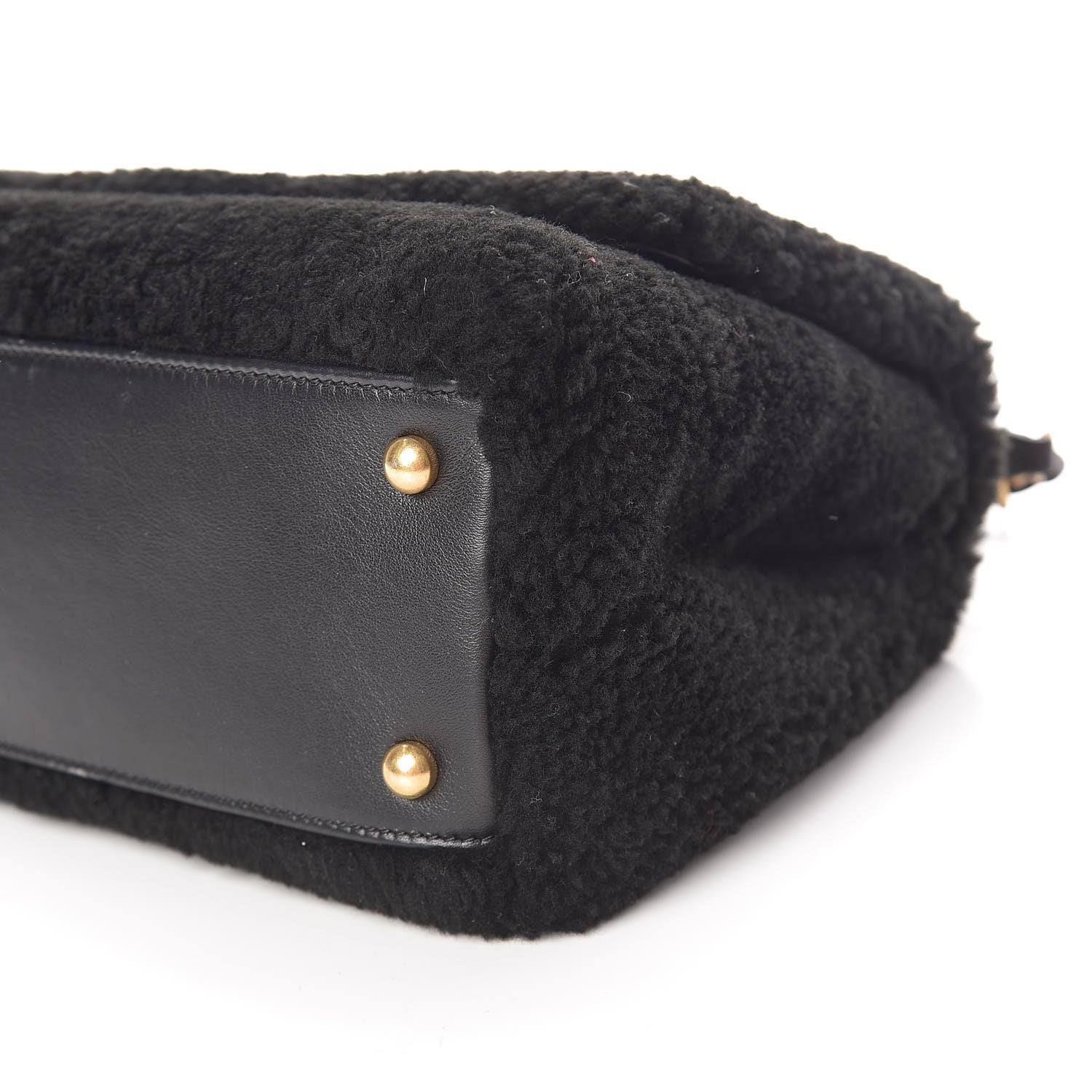 Chanel Shearling Lambskin Medium Coco Handle Flap Black 9 of 13