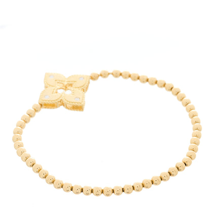 Roberto Coin 18K Yellow Gold Diamond Venetian Bead Stretch Bracelet 2 of 3