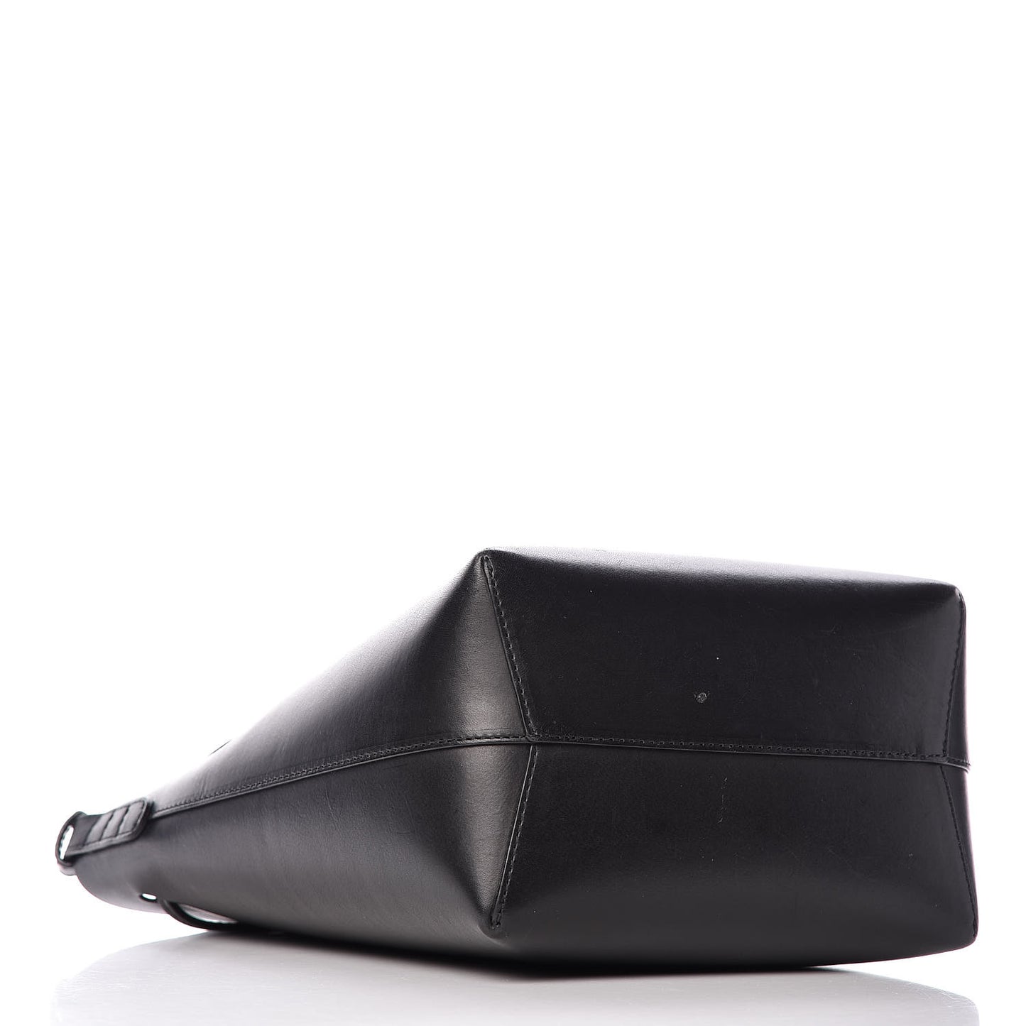 Vegetable Tanned Calfskin Mini Bucket Bag Black Flamma