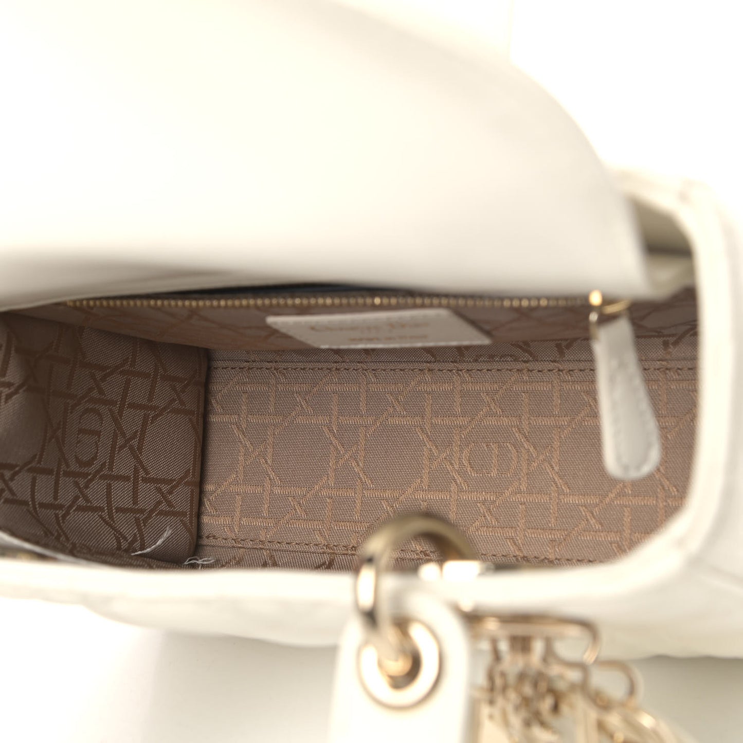Lambskin Cannage Small Lucky Badges My Lady Dior White