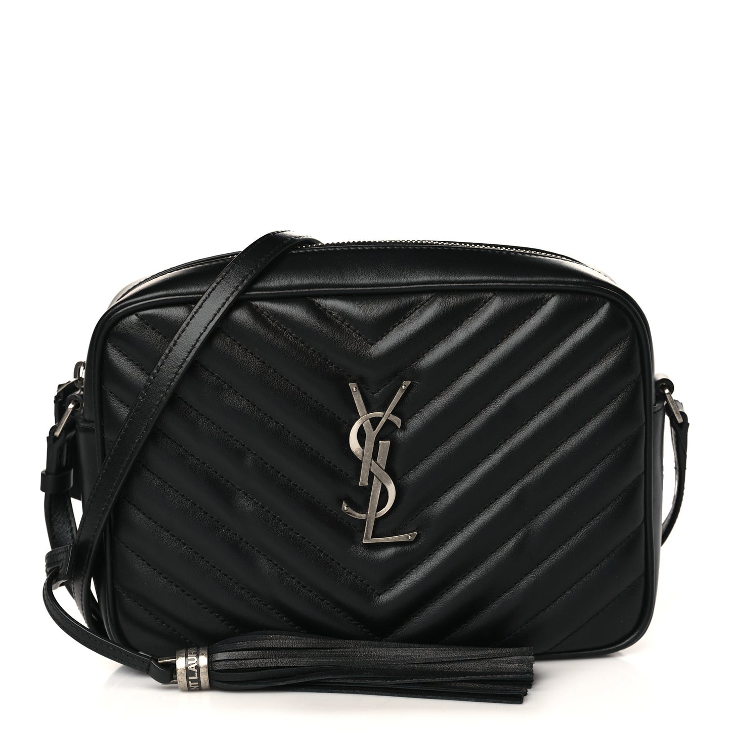 Calfskin Matelasse Monogram Lou Camera Bag Black