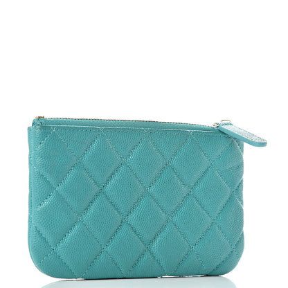 Chanel Caviar Quilted Small Cosmetic Case Turquoise 3 of 7