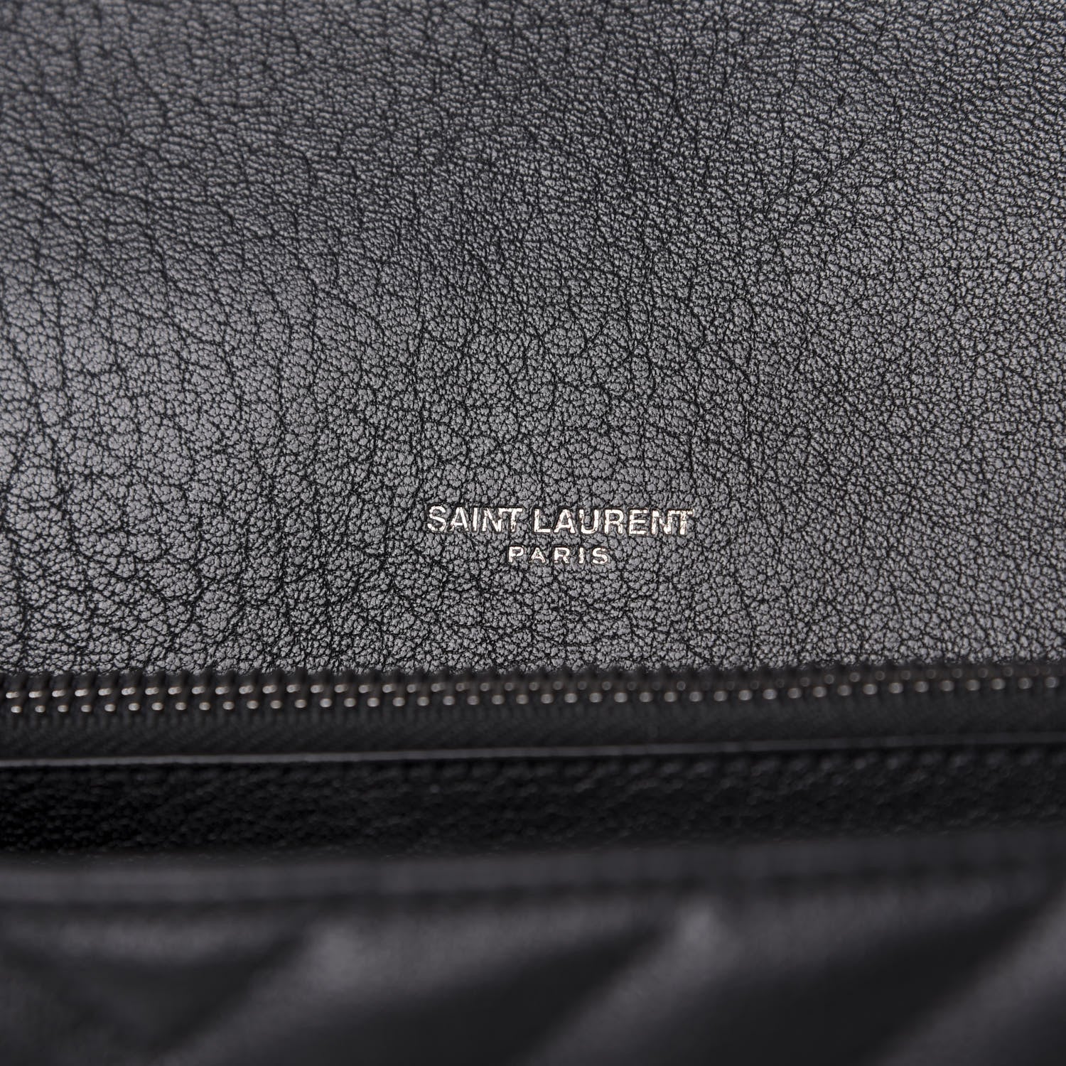 Saint Laurent Sheepskin Matelasse Chevron Monogram Monochrome Large College Satchel Black 9 of 12