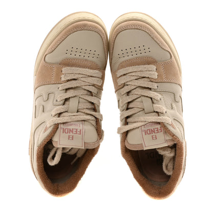 Fendi Suede Vitello Fendi Match Low Top Sneakers 37 Nudo White Garza Rosa 2 of 8