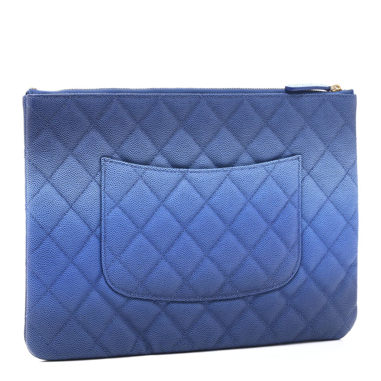 Chanel Caviar Ombre Medium Cosmetic Case Blue 3 of 9