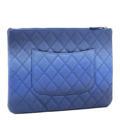 Chanel Caviar Ombre Medium Cosmetic Case Blue 3 of 9