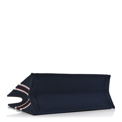 Christian Dior Canvas Embroidered Large Dioralps Book Tote Blue 4 of 10