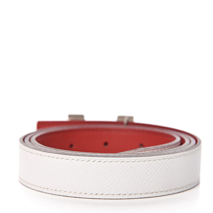 Hermes Epsom Swift 24mm Constance H Belt 100 White Rouge Vif 3 of 8