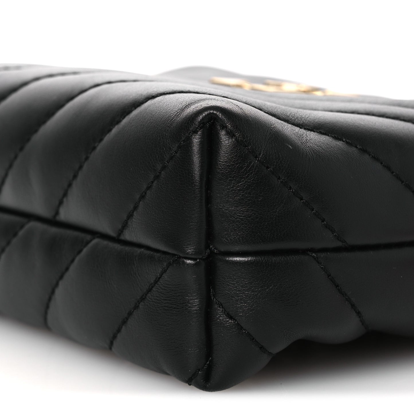 Calfskin Diagonal Quilted Jackhammer Camera Bag Black