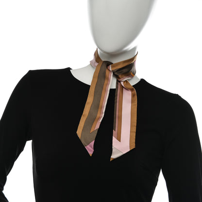 Hermes Silk La Rose Des Vents Twilly Camel Saumon Violine 2 of 3