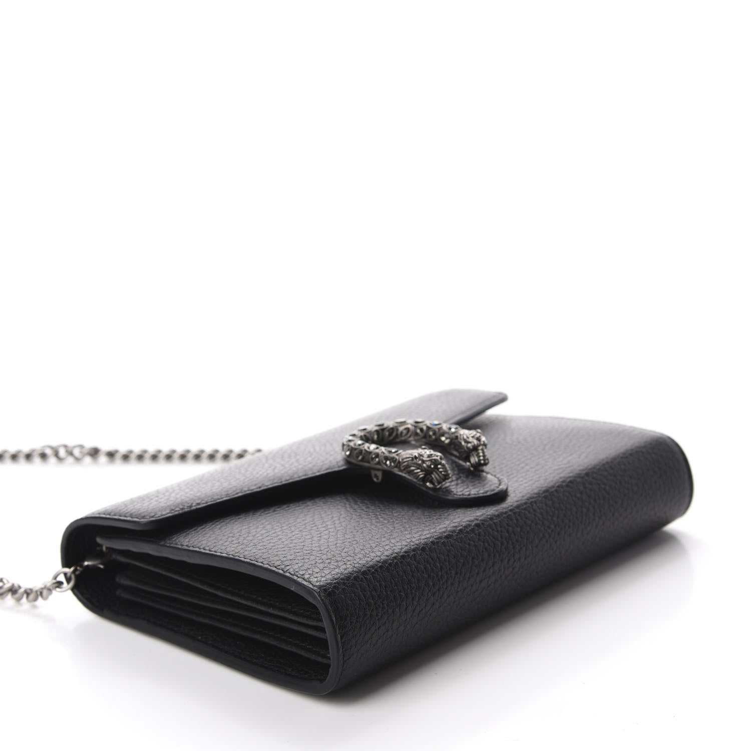 Gucci Calfskin Mini Dionysus Chain Wallet Black 4 of 11