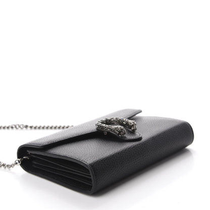 Gucci Calfskin Mini Dionysus Chain Wallet Black 4 of 11