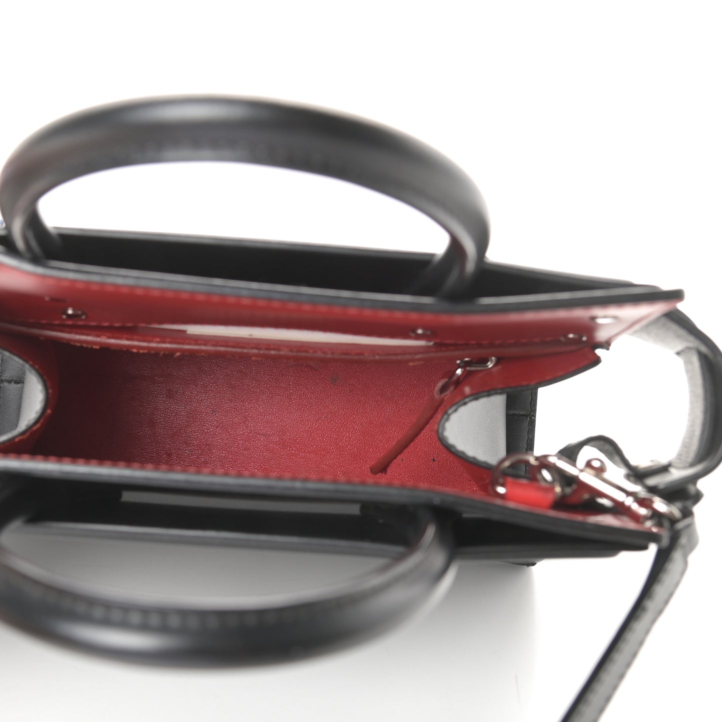 Smooth Calfskin Mini Horizon Satchel Black