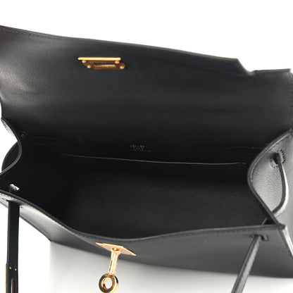 Hermes Swift Kelly Pochette Clutch Black 5 of 9