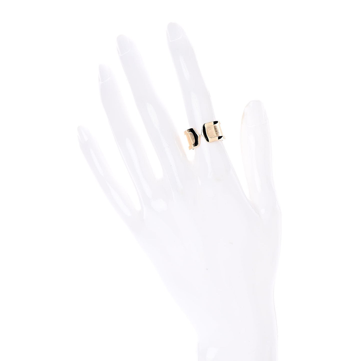 18K Yellow Gold 10mm Logo De Ring 50 5.25