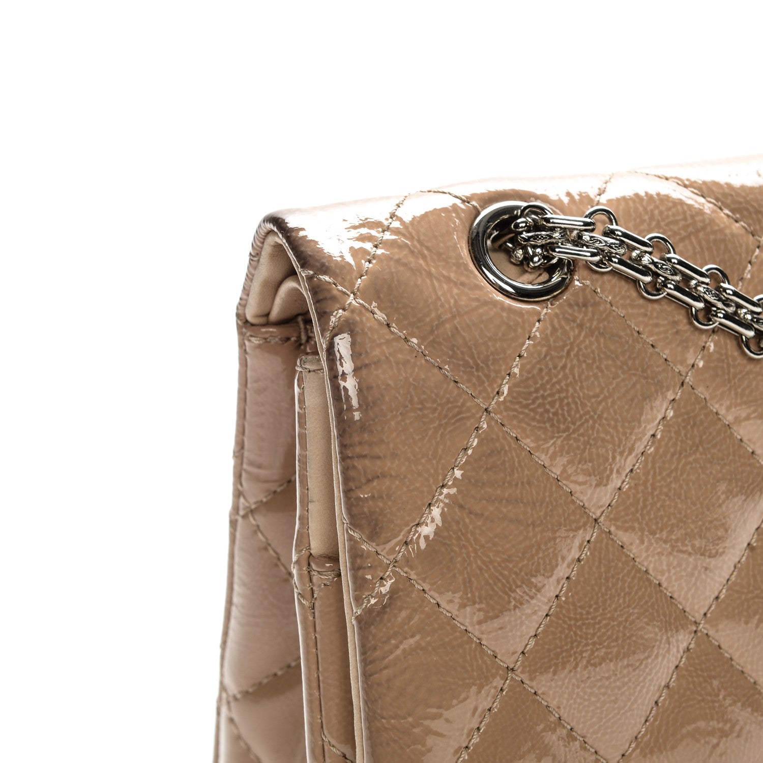 Chanel Distressed Patent Quilted 2.55 Reissue 227 Flap Beige 12 of 12