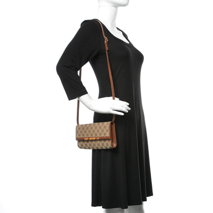 Gucci Monogram Bamboo Bar Clutch Brown 2 of 8