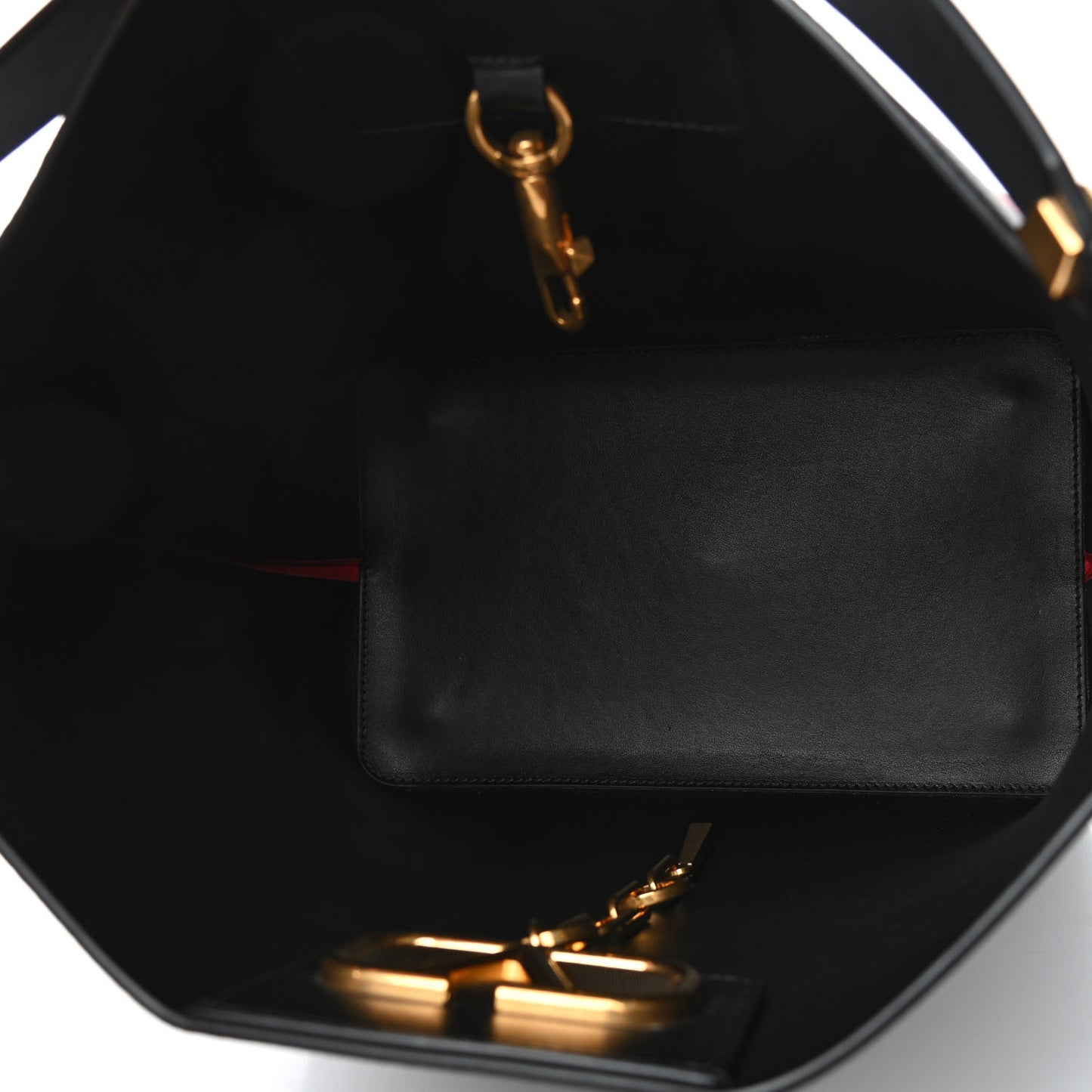 Grainy Calfskin Escape Hobo Bag Black