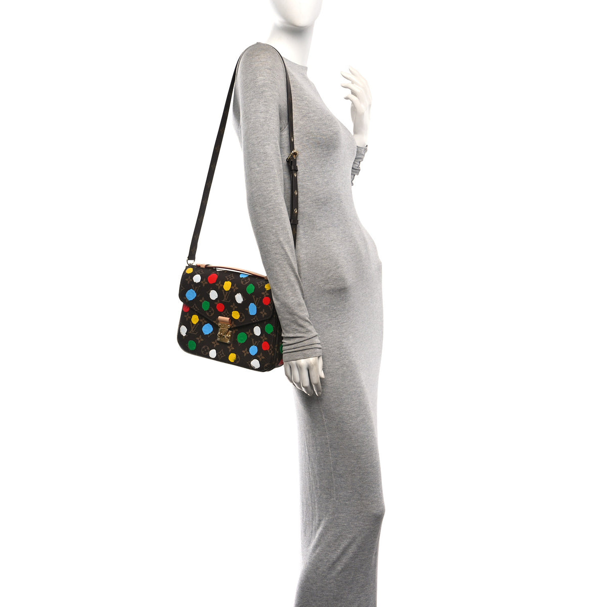 LV x YK Monogram Painted Dots Pochette Metis