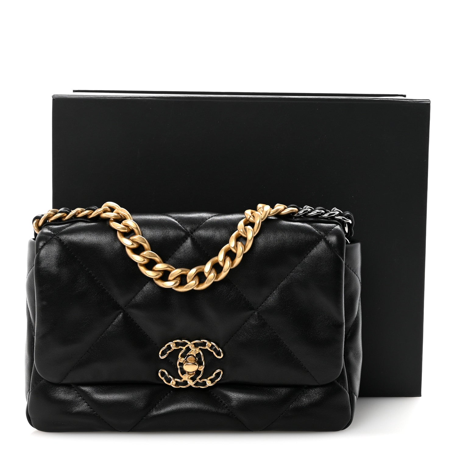 Chanel Lambskin Quilted Medium Chanel 19 Flap Black 11 of 11