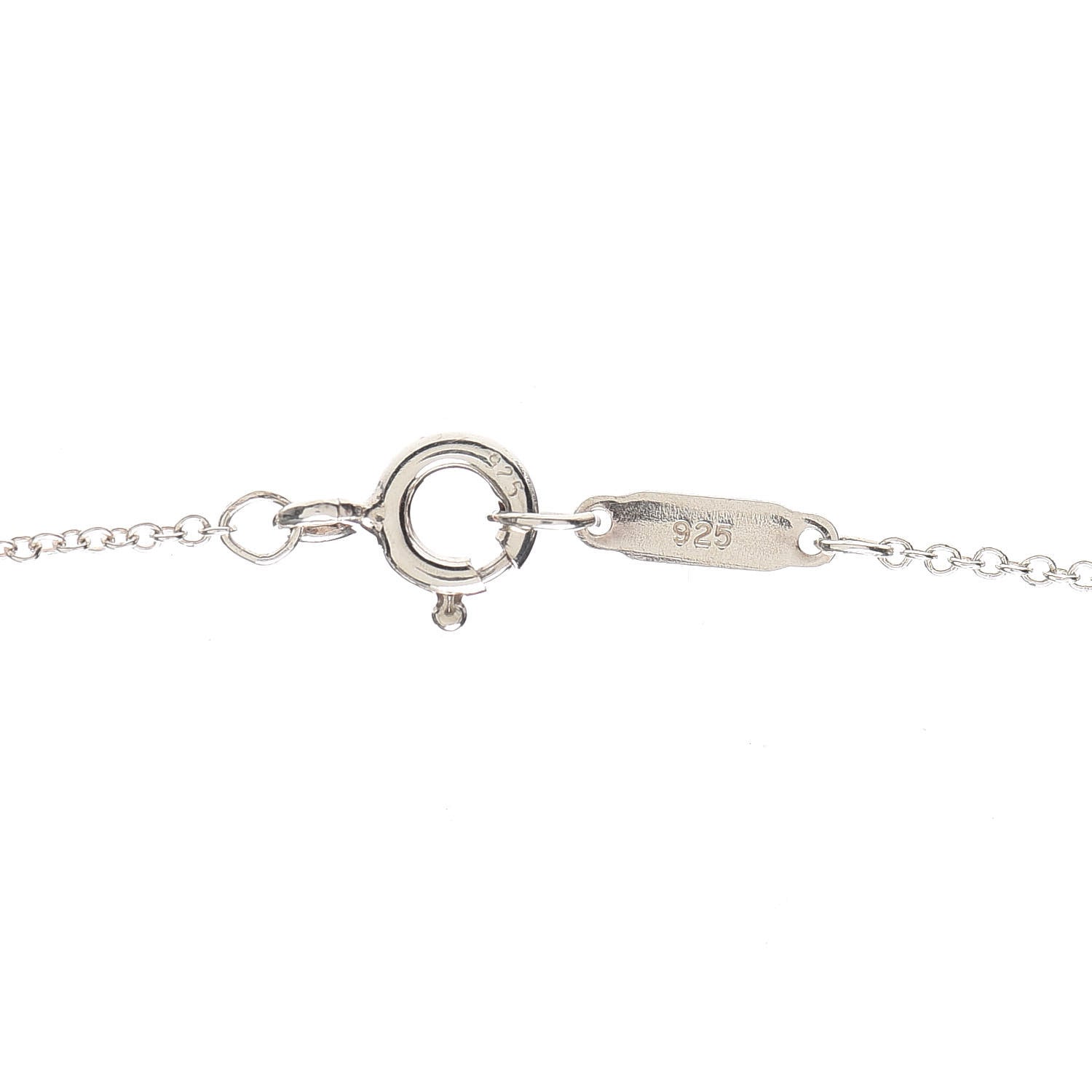 Tiffany Sterling Silver Diamond Heart Key Pendant Necklace 4 of 5