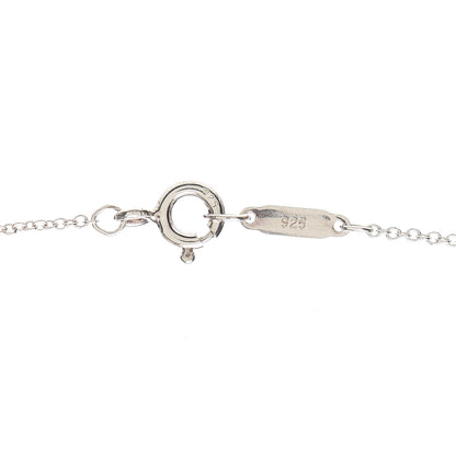 Tiffany Sterling Silver Diamond Heart Key Pendant Necklace 4 of 5