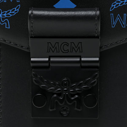 MCM Calfskin Color Splash Phone Case Crossbody Black Vallarta Blue 10 of 15