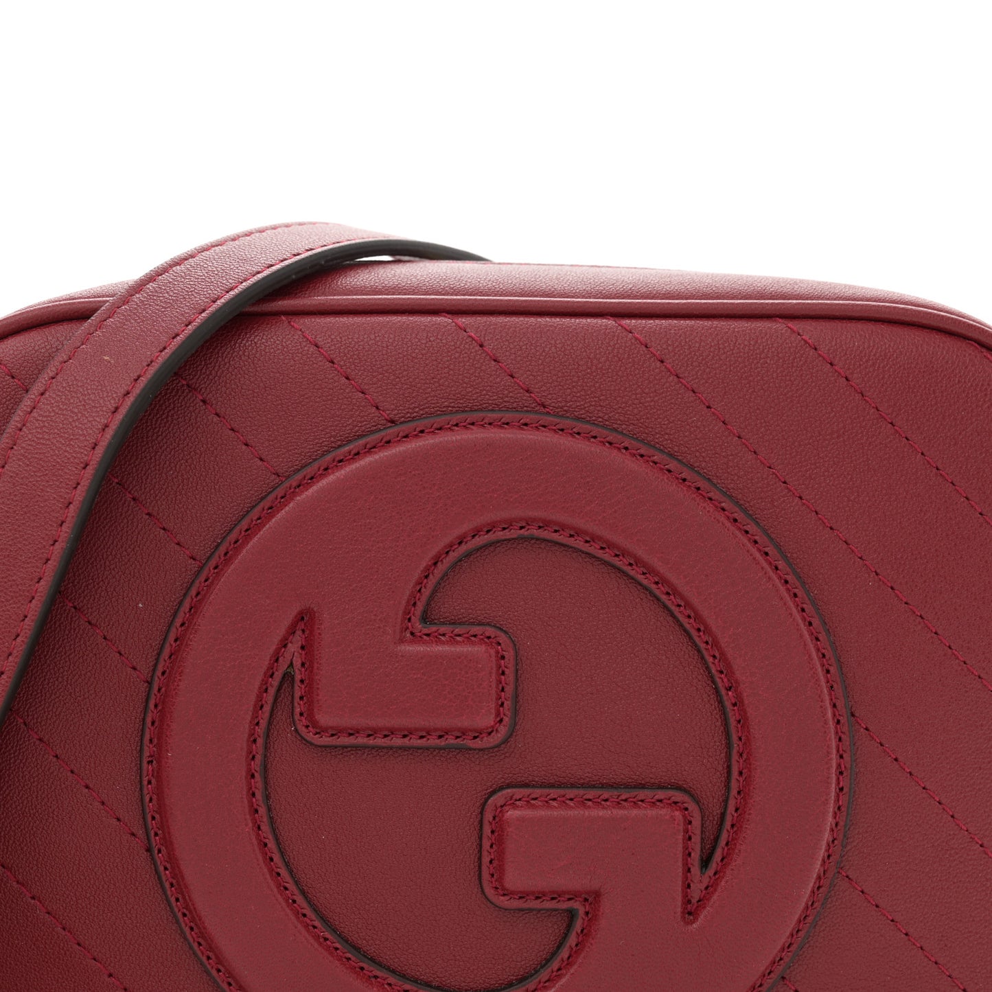 Sakai Be Green Calfskin Diagonal Stitched Small Blondie Shoulder Bag Rosso