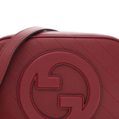 Gucci Sakai Be Green Calfskin Diagonal Stitched Small Blondie Shoulder Bag Rosso 8 of 11