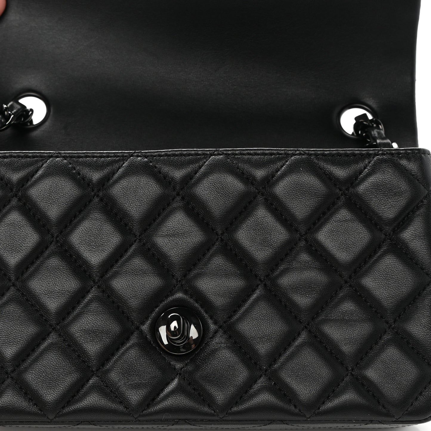 Lambskin Quilted Mini Rectangular Flap So Black
