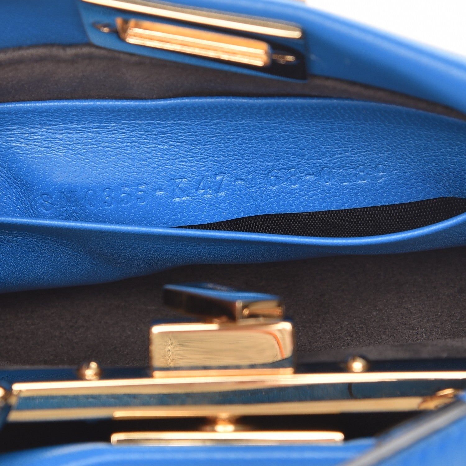Fendi Shiny Nappa Micro Peekaboo Iconic Satchel Blue Royal 8 of 8