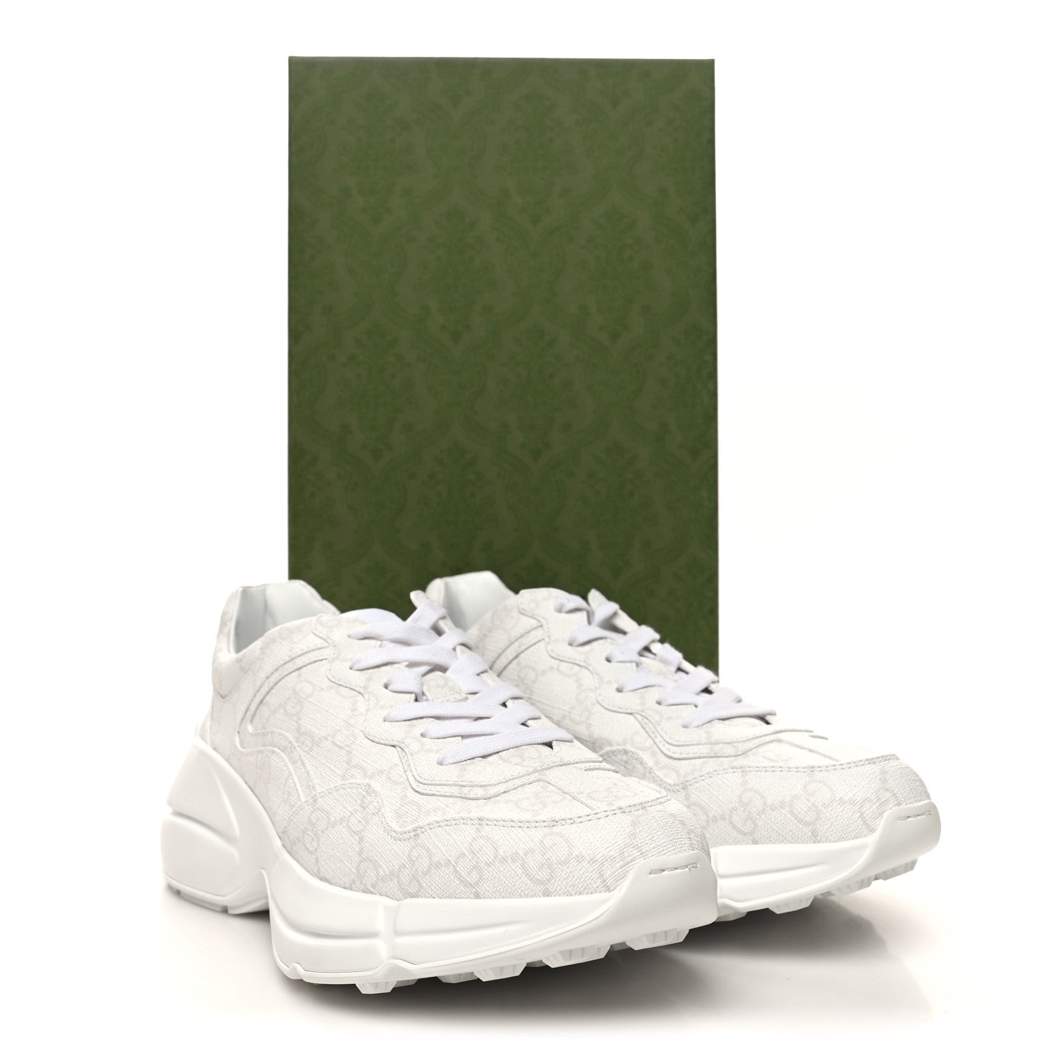 Gucci GG Supreme Monogram Womens Rhyton Sneakers 39 White 9 of 9
