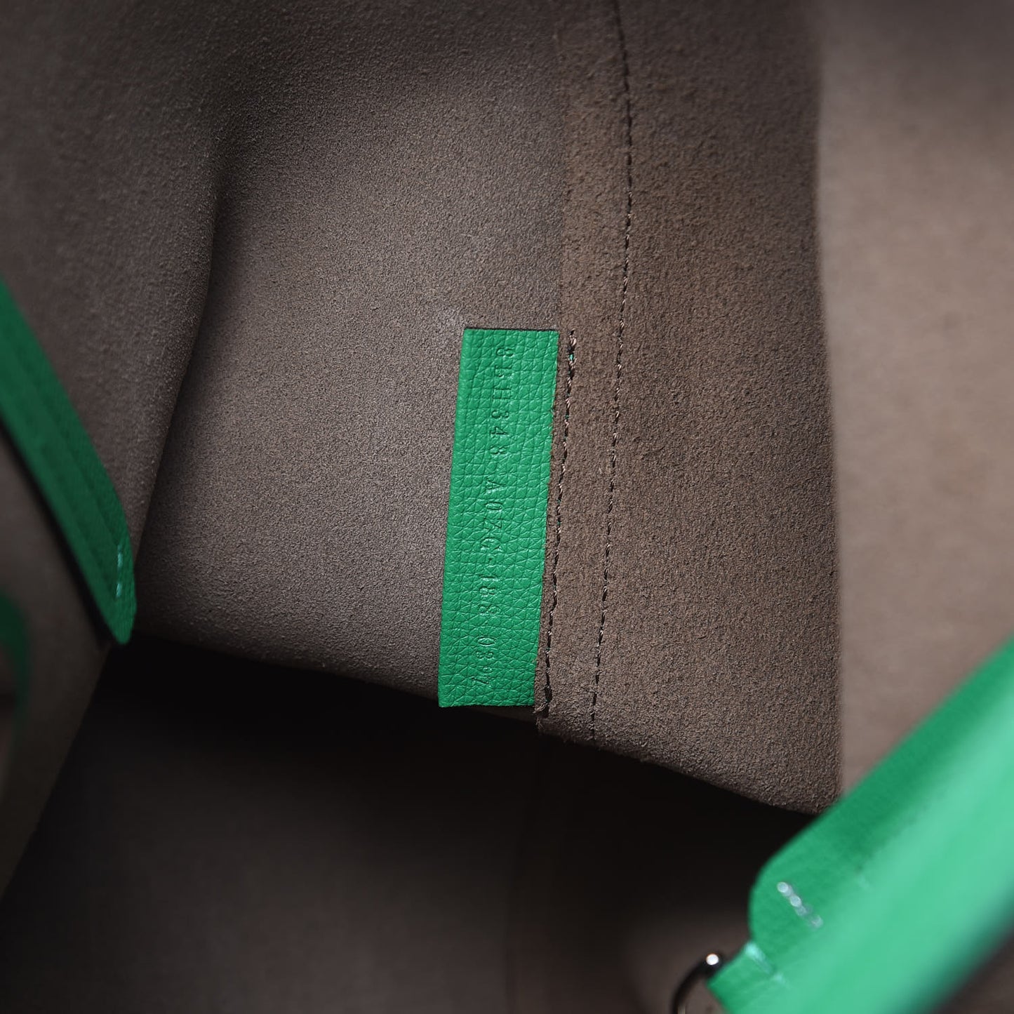 Vitello Vienna Enamel F is Fendi Shopping Tote Green Taupe