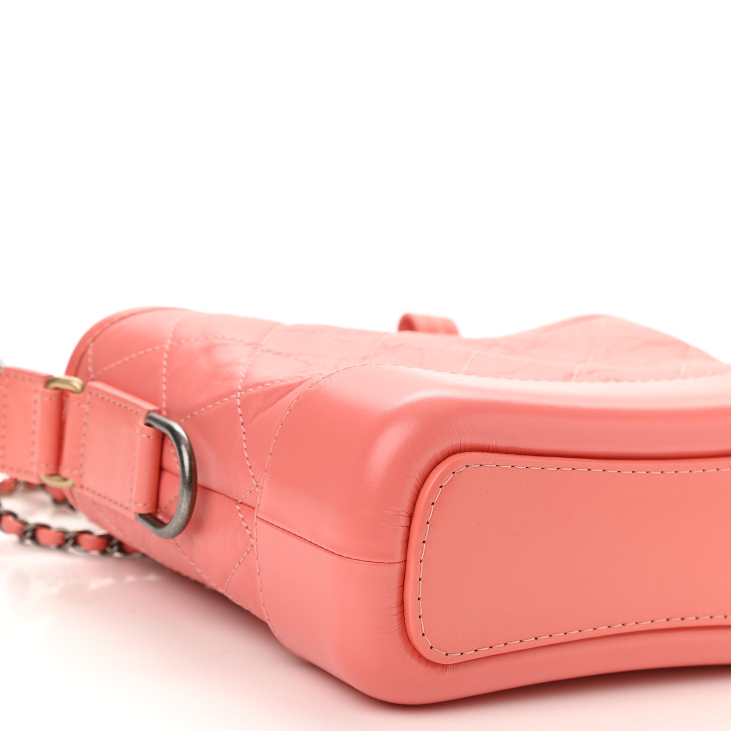 Aged Calfskin Quilted Small Gabrielle Hobo Coral