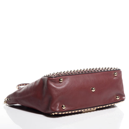 Valentino Garavani Vitello Medium Rockstud All Over Tote Brun 4 of 9