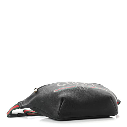 Gucci Grained Calfskin Logo Belt Bag Black 3 of 8
