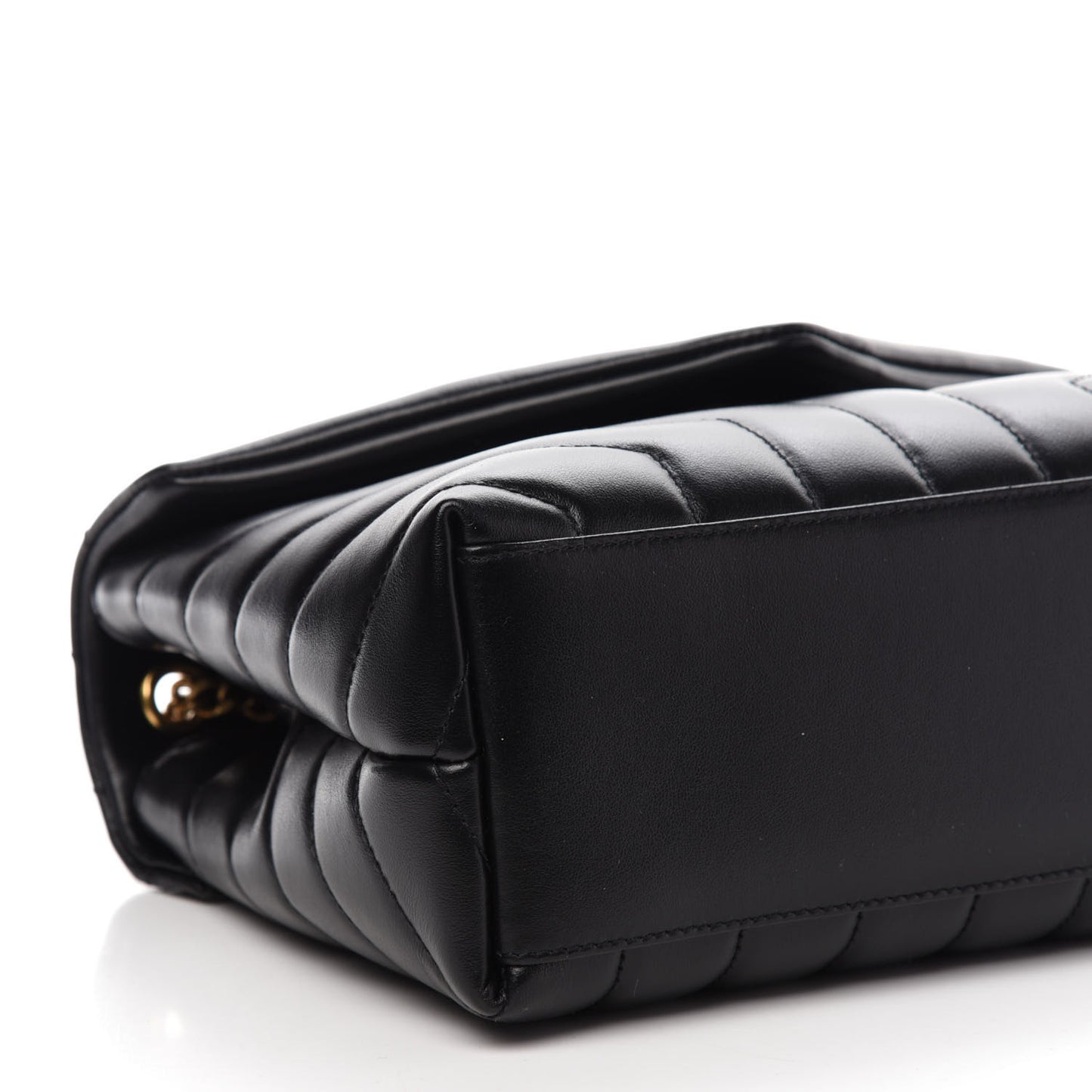 Calfskin Y Quilted Monogram Small Loulou Chain Satchel Black
