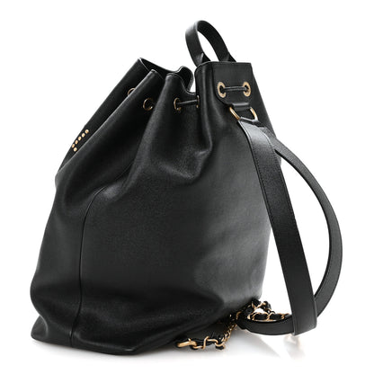 Chanel Caviar Deauville Drawstring Backpack Black 2 of 9